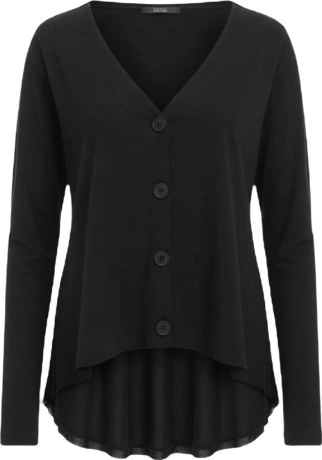 Women's Button Front Mixed Cardigan