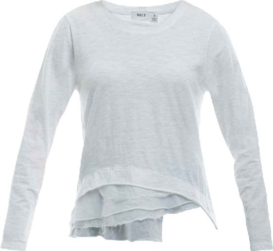 Women's Boxy Mixed Fabric Hem Tee