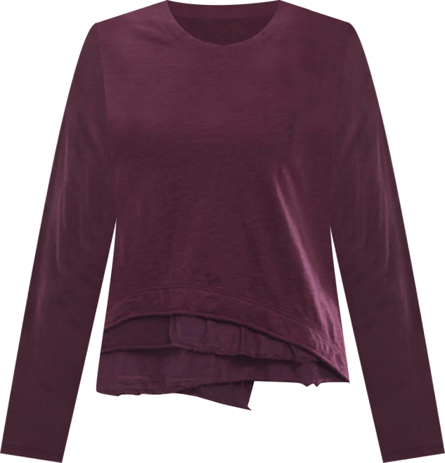 Women's Boxy Mixed Fabric Hem Tee