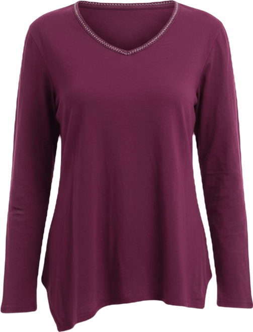 Women's Metallic Thread V-Neck Tee