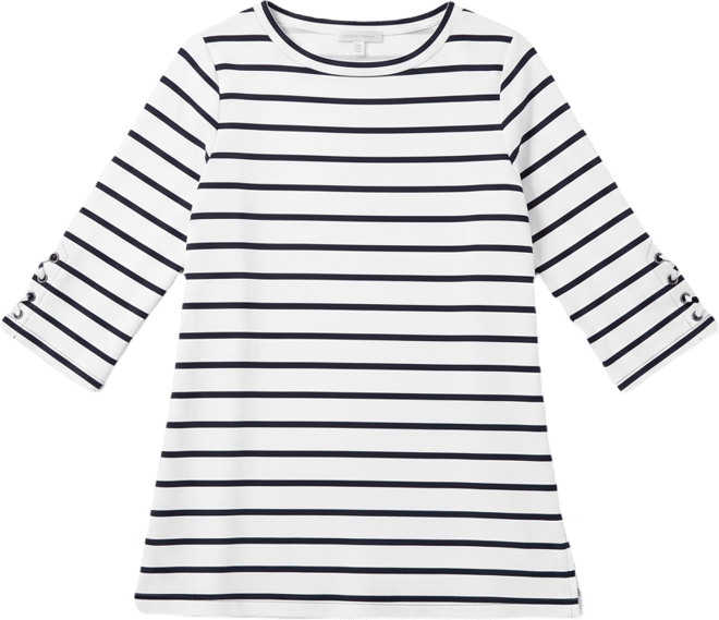 Women's Striped Lace-Up-Sleeve Tunic, Macy's Exclusive