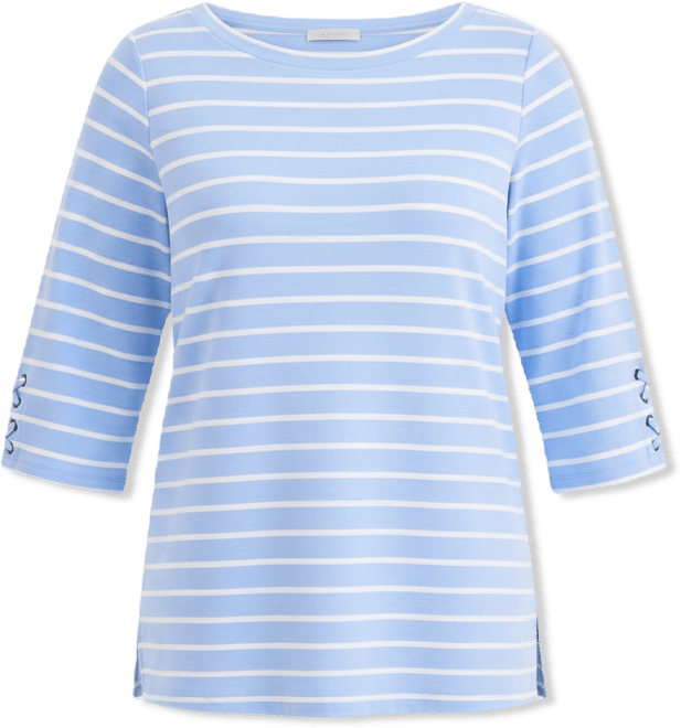 Plus Size Boat-Neck Cotton Lace-Up-Sleeve Tunic, Macy's Exclusive