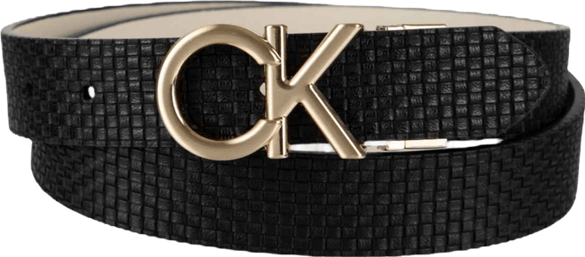 Women's Reversible Puffed Ck Monogram Buckle Belt