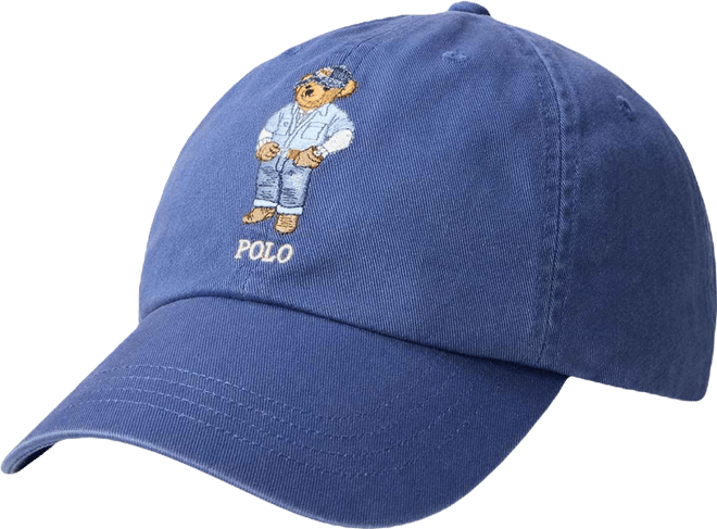 Men's Ventilating Embroidered Polo Bear Twill Ball Cap