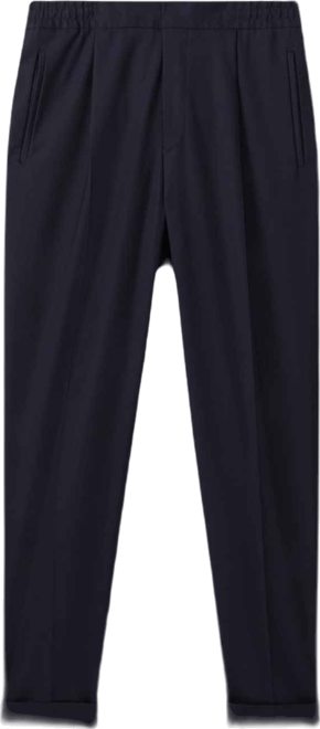 Men's Relaxed Drawstring Trousers with Turn-Ups