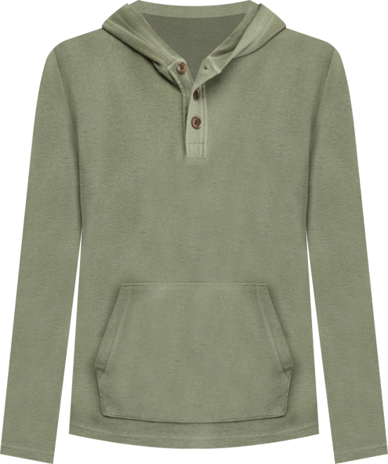 Men's Beach Terry Button-Placket Hoodie, Macy's Exclusive