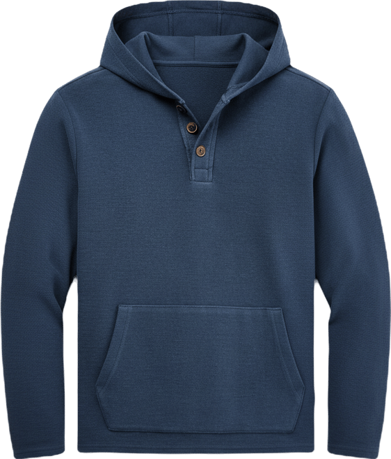 Men's Beach Terry Button-Placket Hoodie, Macy's Exclusive