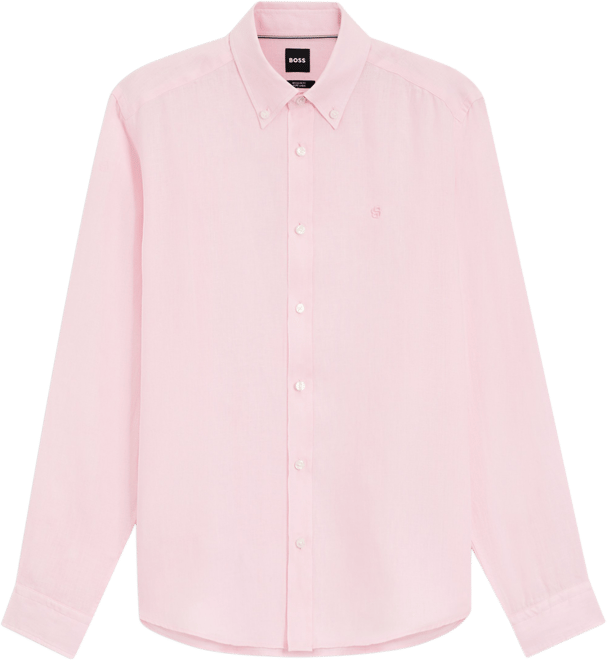 Boss by  Men's Regular-Fit Button-Down Linen Dress Shirt