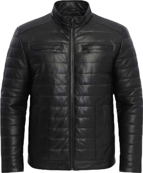 Men's Light Puffer Jacket with Front Pockets