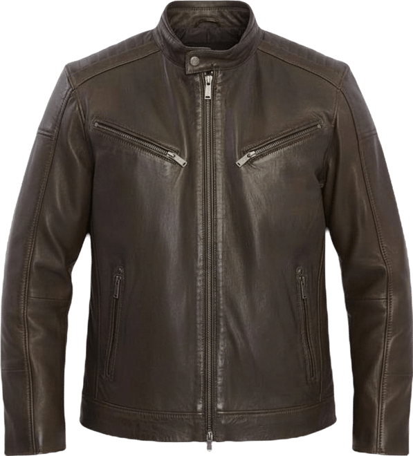 Men's Motorcyle Style Leather Jacket