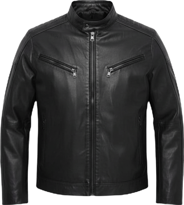 Men's Motorcyle Style Leather Jacket