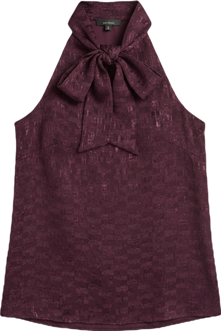 Women's Novelty Sleeveless Tie Neck Top