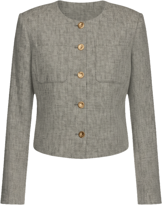 Women's Button-Front Cropped Jacket