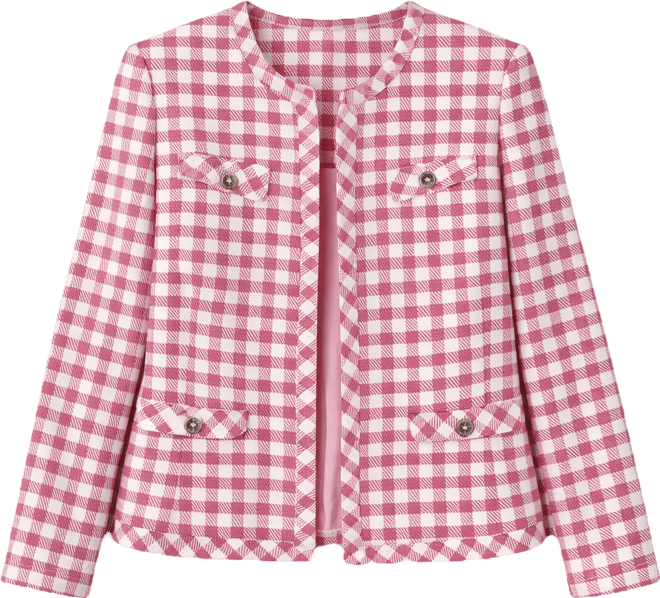 Women's Houndstooth Band Long-Sleeve Jacket