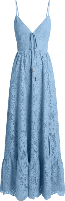 Women's Corded Lace V-Neck Maxi Dress