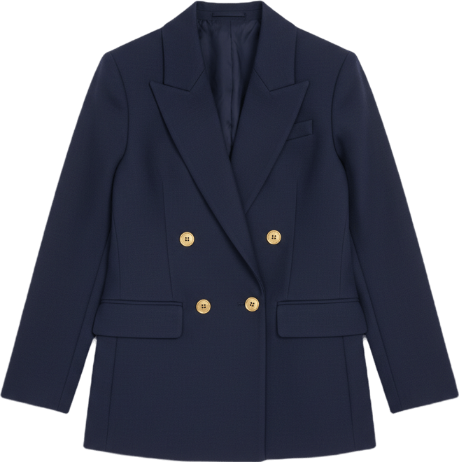 Women's Double-Breasted Wing Tip Collar Jacket