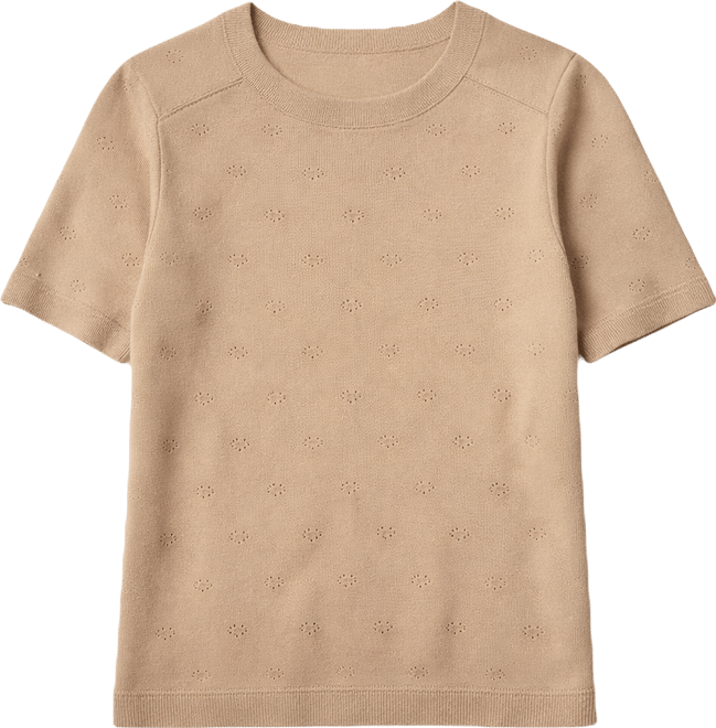 Women's Pointelle Short-Sleeve Sweater