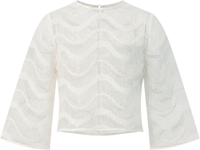 Women's Bell Sleeve Sheer Blouse