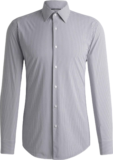 Boss by  Men's Striped Slim-Fit Performance-Stretch Shirt
