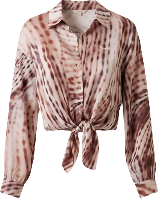 Women's Tie-Front Printed Shirt