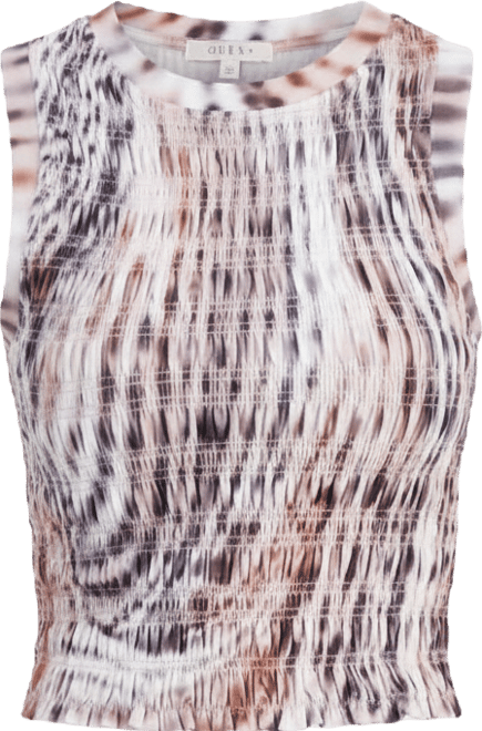 Women's Claire Floral-Print Cropped Smocked Top