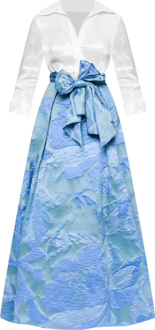 Women's Long-Sleeve Collared Shirt Dress