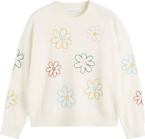 Women's Wool-Cashmere Garden Floral Sweater