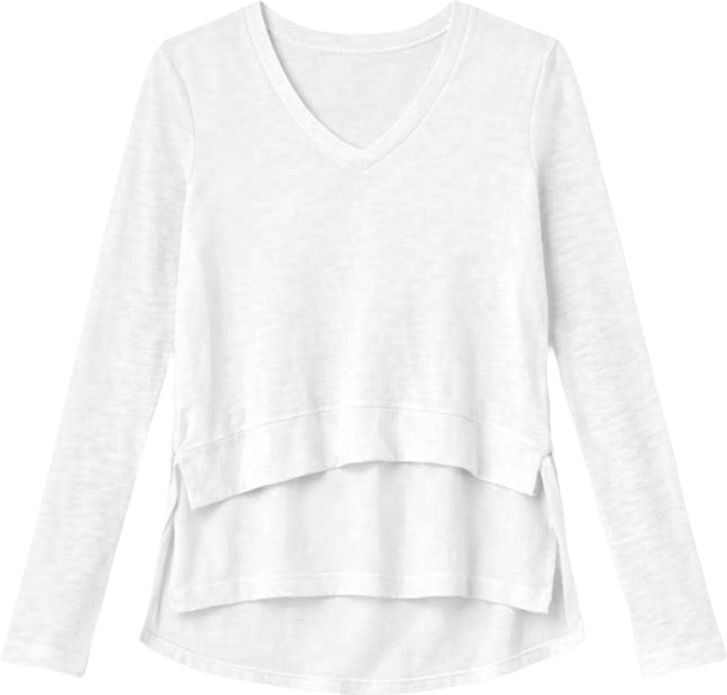 Women's Mixed Media Double Layer Long Sleeve