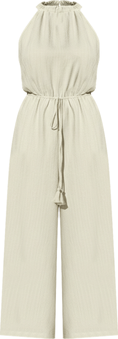 Women's Halter Wide-Leg Drawstring Jumpsuit