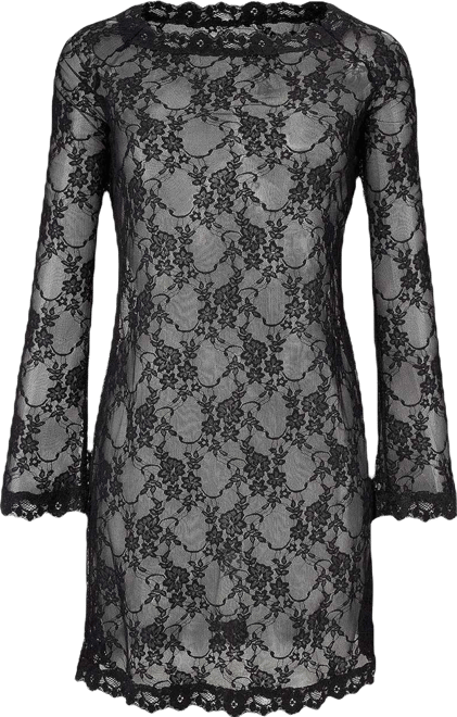 Women's Long Sleeve Lace Negligee