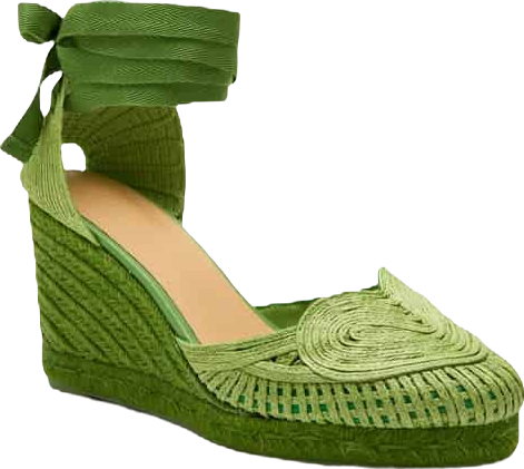 Verde Cacia Wedge Espadrilles Green | Castaner