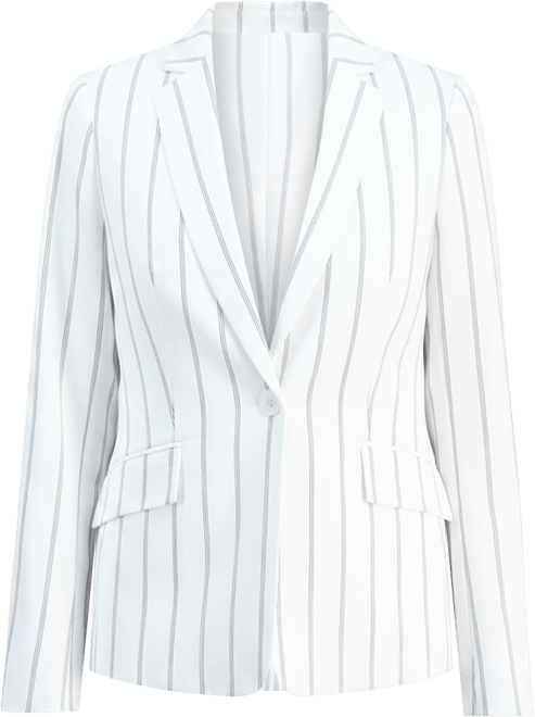 Women's Pinstripe One-Button Notch-Collar Jacket