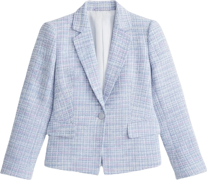 Women's Tweed One-Button Jacket, Regular & Petite