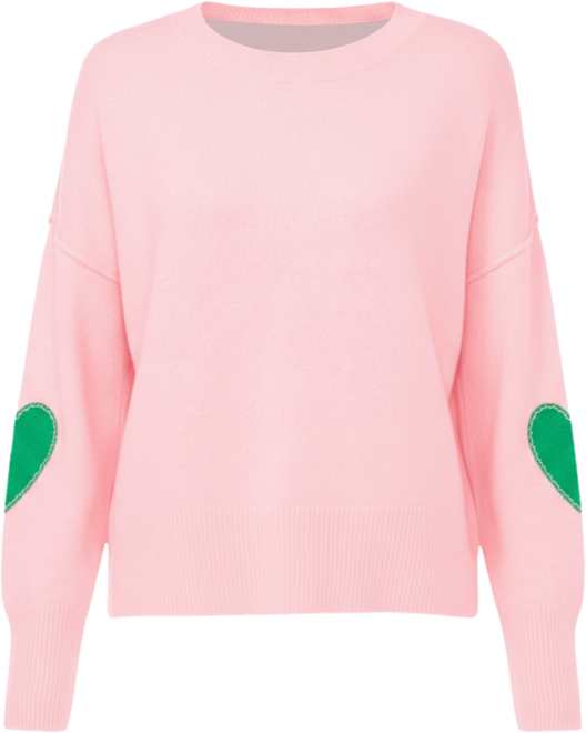 Women's Heart Elbow Patch Crewneck Sweater