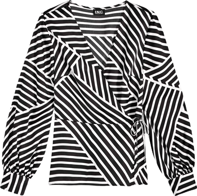 Women's Long Sleeve Printed Wrap Blouse, Macy's Exclusive