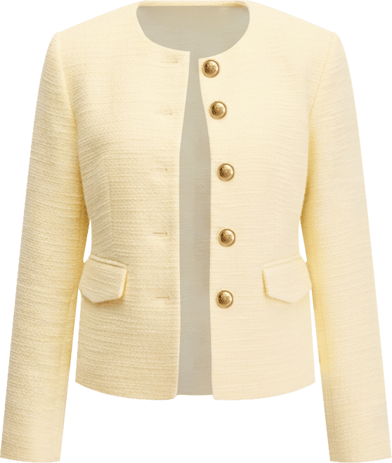 Women's Collarless Cotton Tweed Jacket, Macy's Exclusive