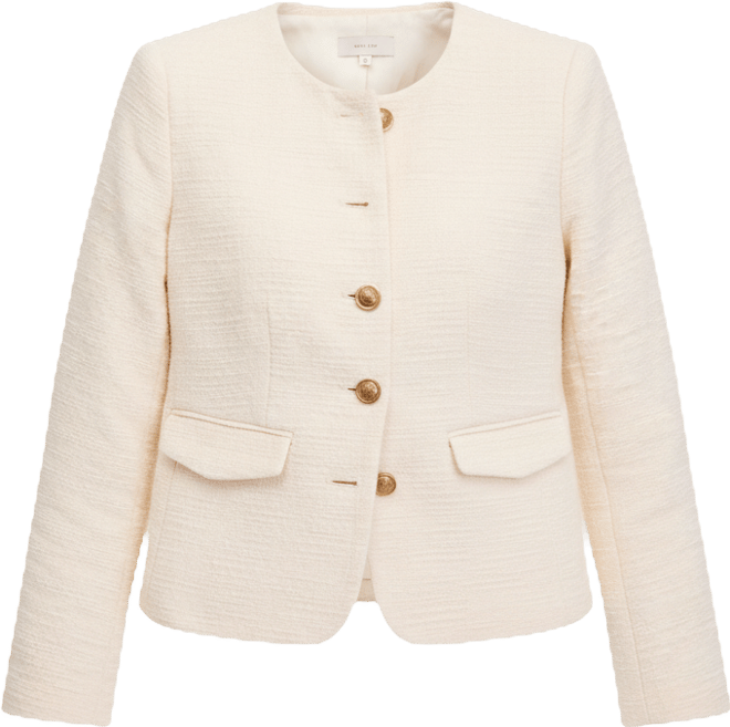 Women's Collarless Cotton Tweed Jacket, Macy's Exclusive