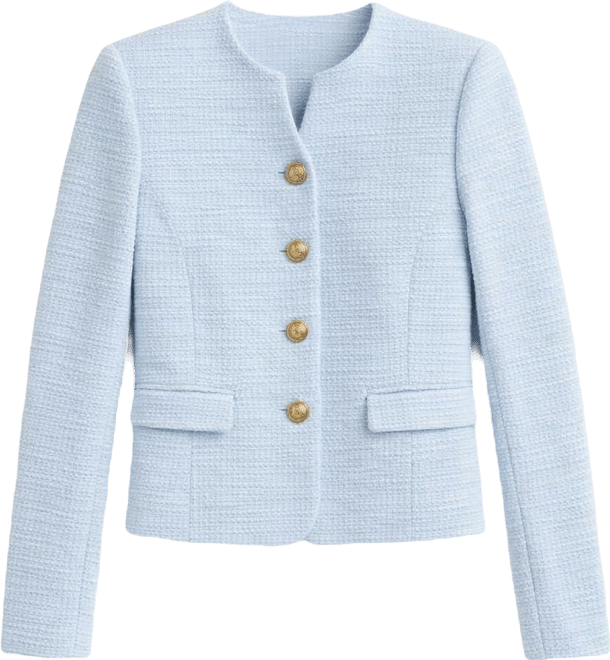 Women's Collarless Cotton Tweed Jacket, Macy's Exclusive