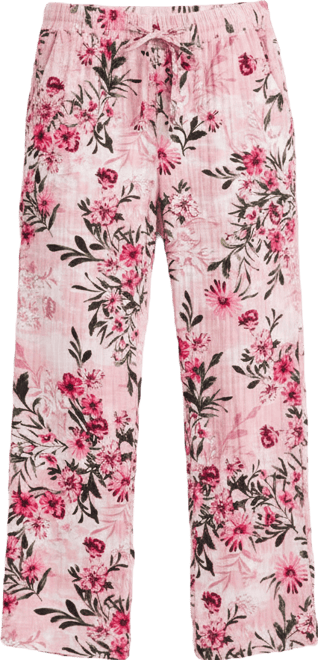 Women's Printed Cotton Gauze Straight-Leg Pull-On Pants, Macy's Exclusive