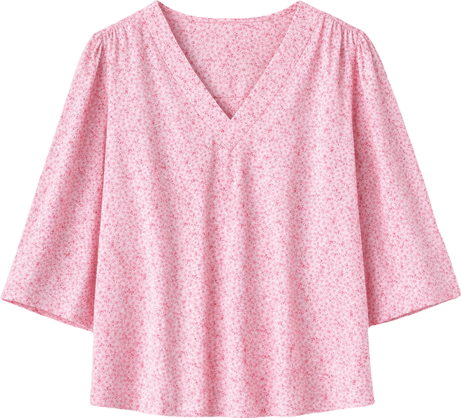 Women's Printed V-Neck 3/4-Sleeve Top, Macy's Exclusive