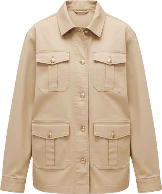 Women's Collared Front-Button Field Jacket