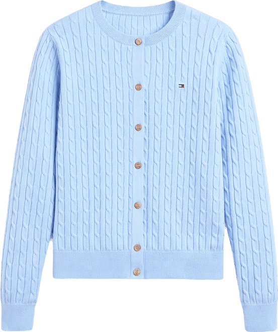 Women's Cable Knit Crewneck Cardigan Sweater