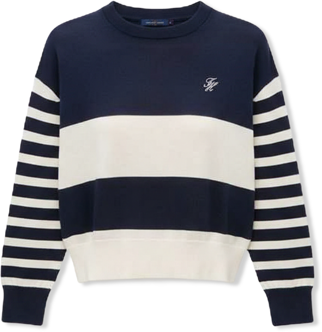 Women's Monogram Script Striped Sweater