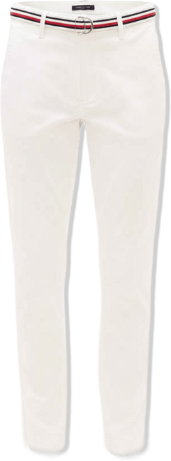 Women's Twill Slim Belted Chinos Pants