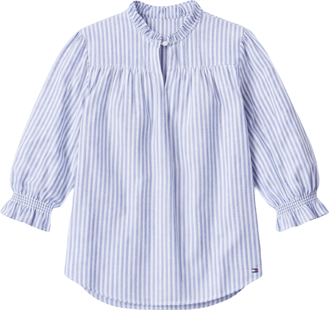 Women's Pin Tuck Cambric Ruffle Collar Blouse