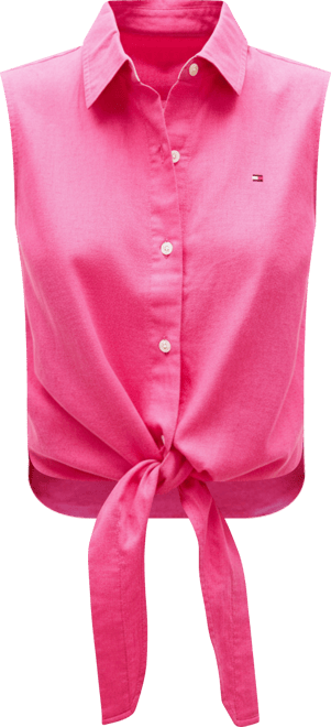 Women's Knotted Collared Top