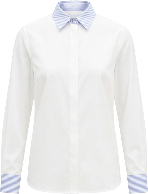 Women's Fluid Preppy Mix Long-Sleeve Shirt