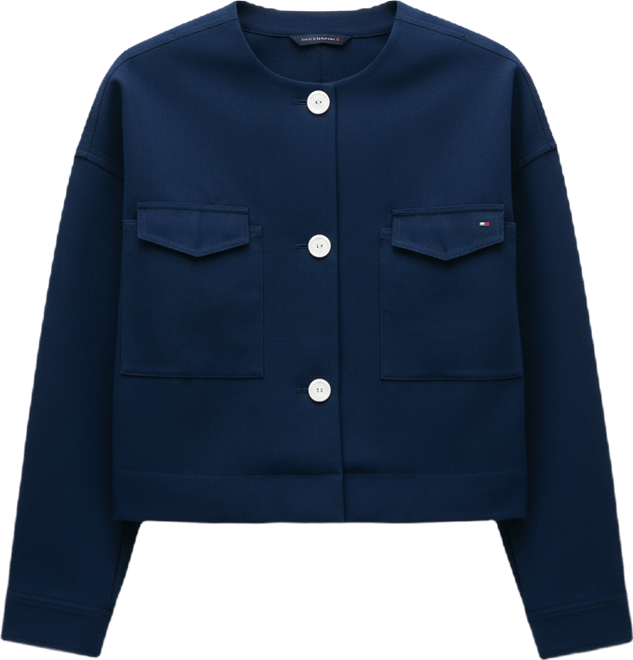 Women's Tailored Crew Neck Cropped Jacket