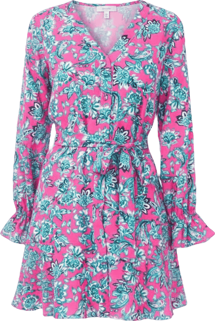 Women's V-Neck Long-Sleeve Dress