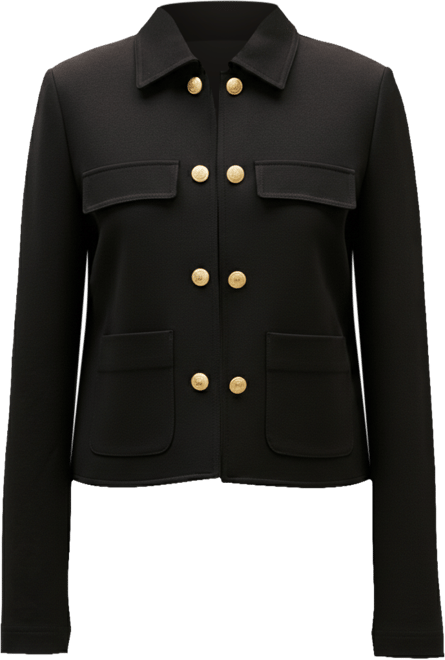Women's Ponte Novelty Band Collar Jacket